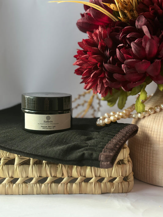 Moroccan Black Soap & Exfoliating Mitt Set